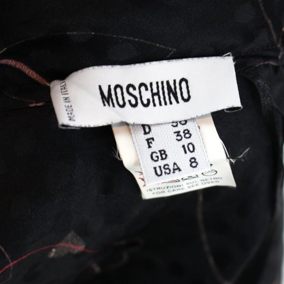 Moschino Sleeveless Heart Stripe Design Mini Dress 42 Tie Shoulder Silk Wool M - Picture 7 of 8